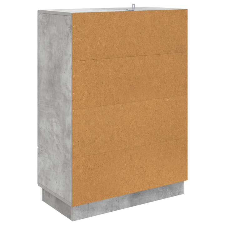 Sideboard med skuffe Betongrå 66 x 34,5 x 92 cm Konstrueret træ