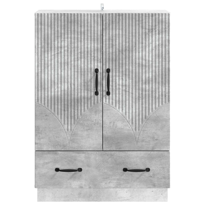 Sideboard med skuffe Betongrå 66 x 34,5 x 92 cm Konstrueret træ