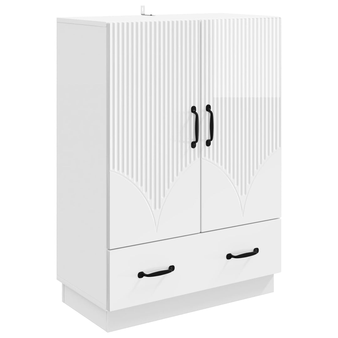 Sideboard Hvid højglans 66 x 34,5 x 92 cm Konstrueret træ