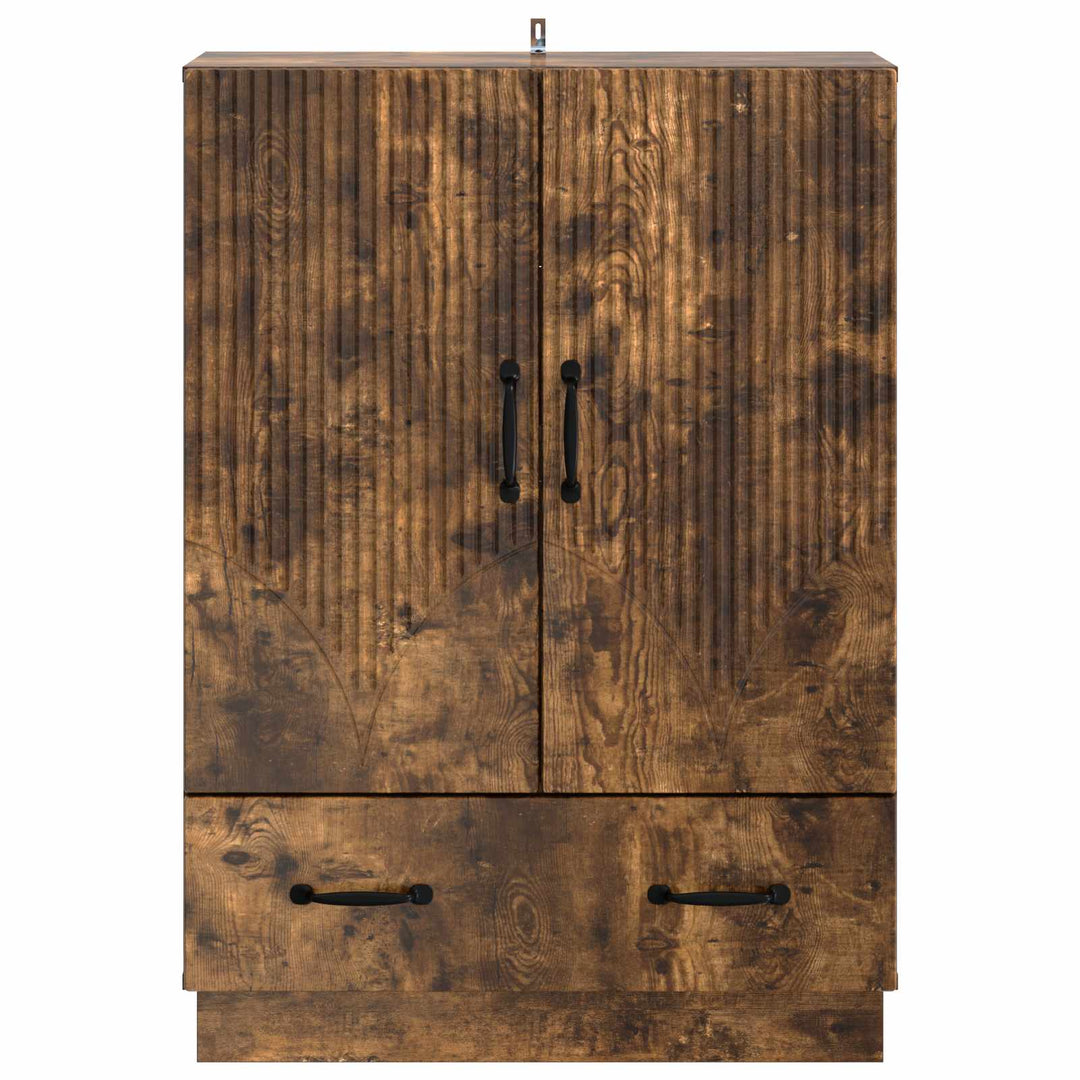 Sideboard med skuffe Røget eg 66 x 34,5 x 92 cm Konstrueret træ