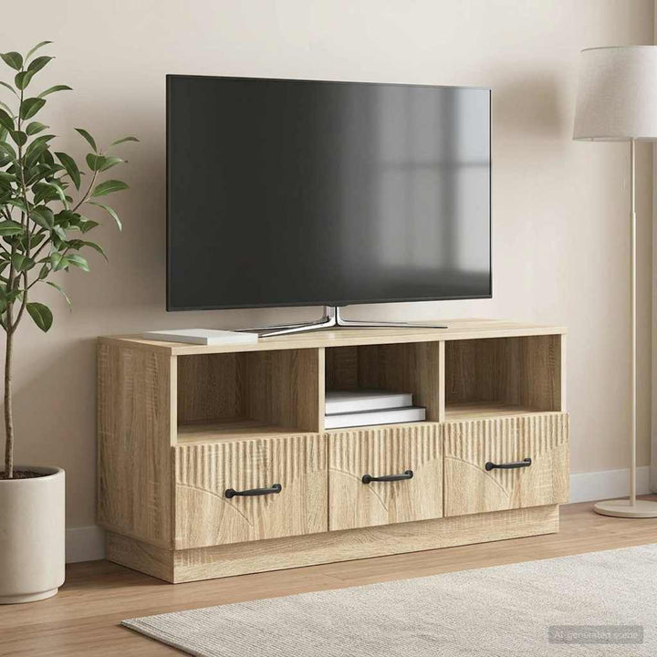 TV-skab med skuffe Sonoma-eg 102 x 34,5 x 47 cm Konstrueret træ