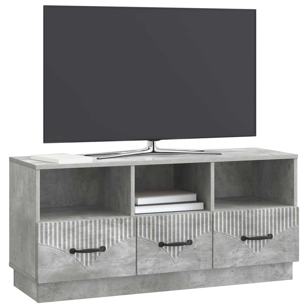 TV-skab med skuffe Betongrå 102 x 34,5 x 47 cm Konstrueret træ