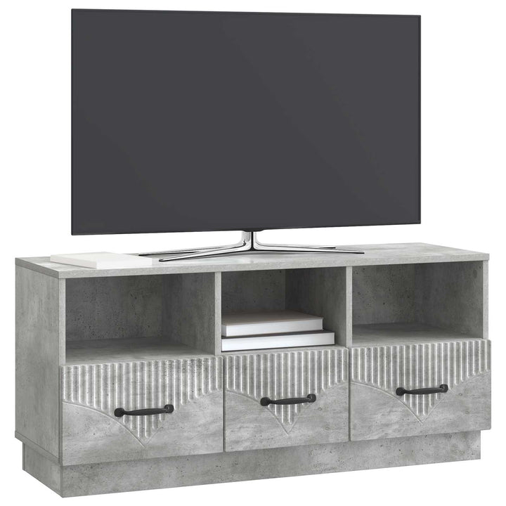 TV-skab med skuffe Betongrå 102 x 34,5 x 47 cm Konstrueret træ