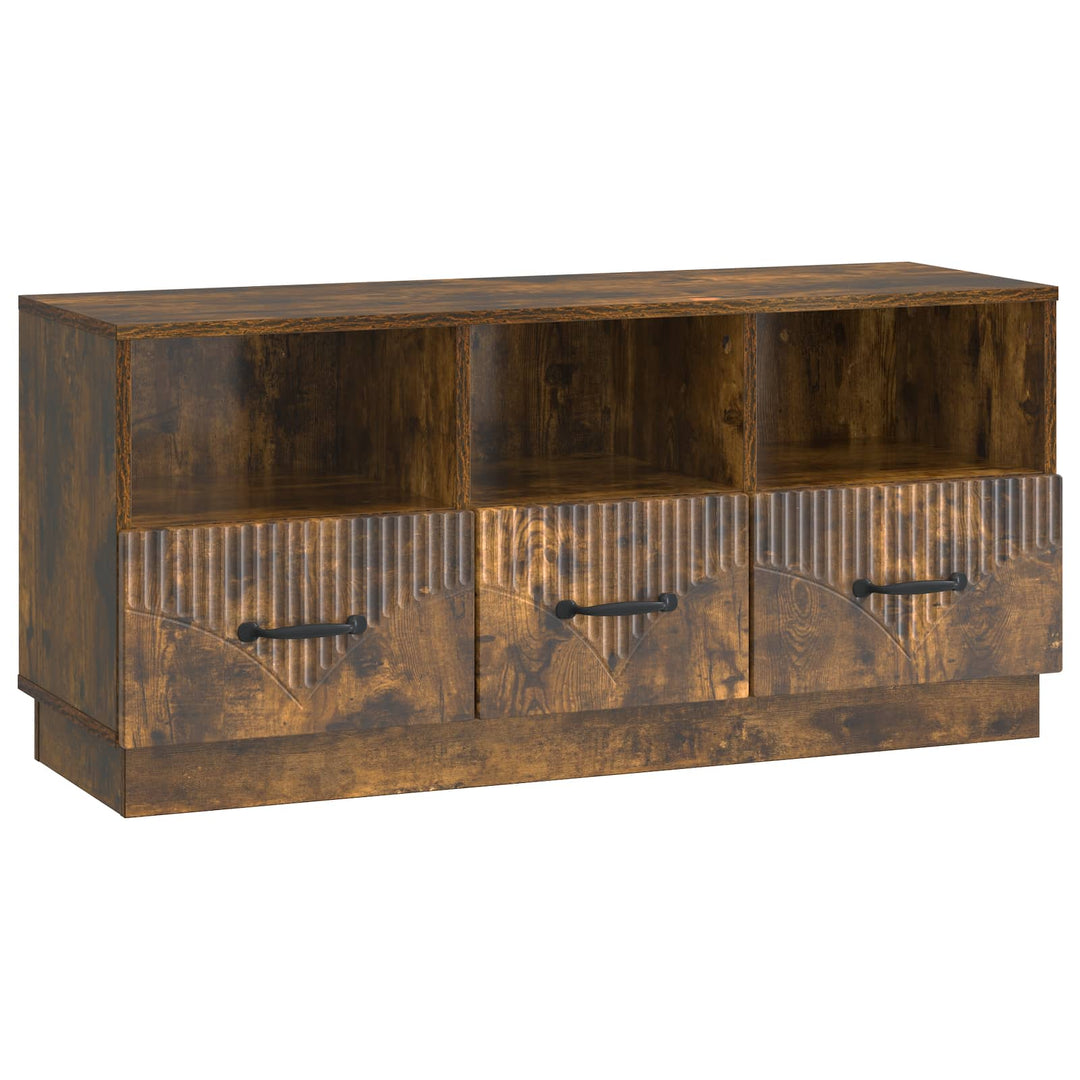 TV-skab med skuffe Røget eg 102 x 34,5 x 47 cm Konstrueret træ