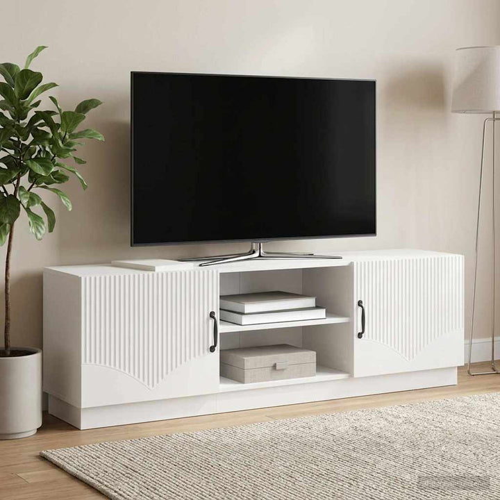 TV-skab Hvid højglans 150 x 31 x 47 cm Konstrueret træ