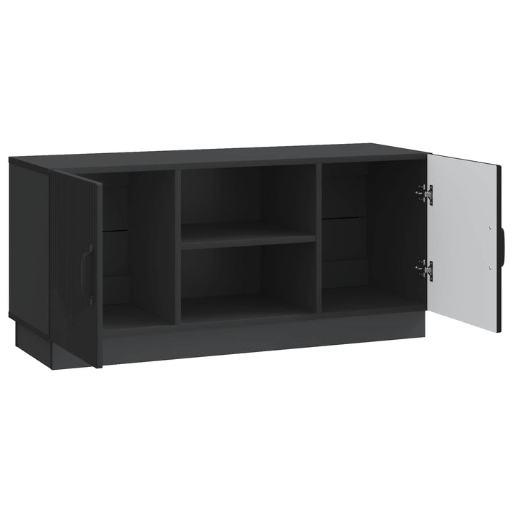 TV-skab Sort 102 x 34,5 x 47 cm Konstrueret træ