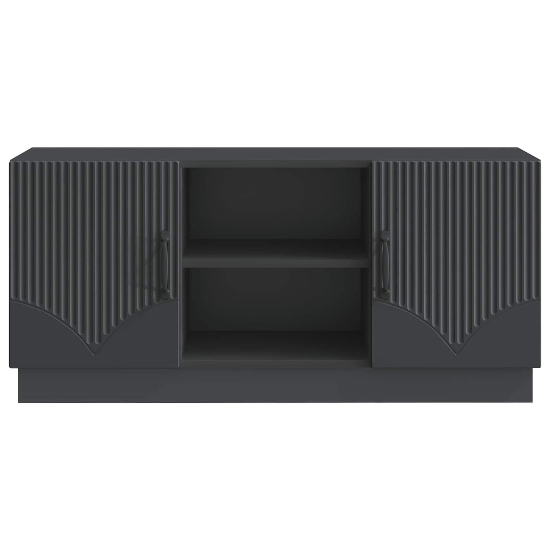 TV-skab Sort 102 x 34,5 x 47 cm Konstrueret træ