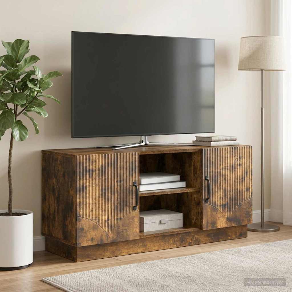 TV-skab 102 x 34,5 x 47 cm Røget eg Konstrueret træ