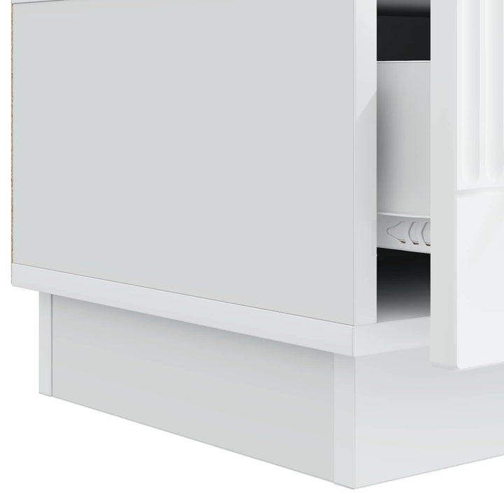 TV-skab med skuffe Hvid 147 x 34,5 x 27 cm Konstrueret træ