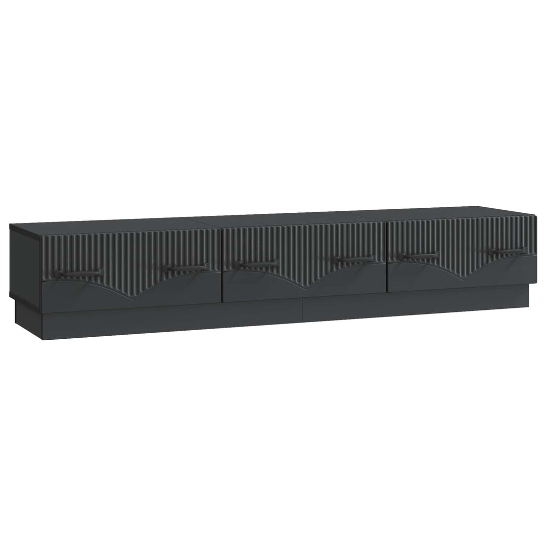 TV-skab med skuffe Sort 147 x 34,5 x 27 cm Konstrueret træ