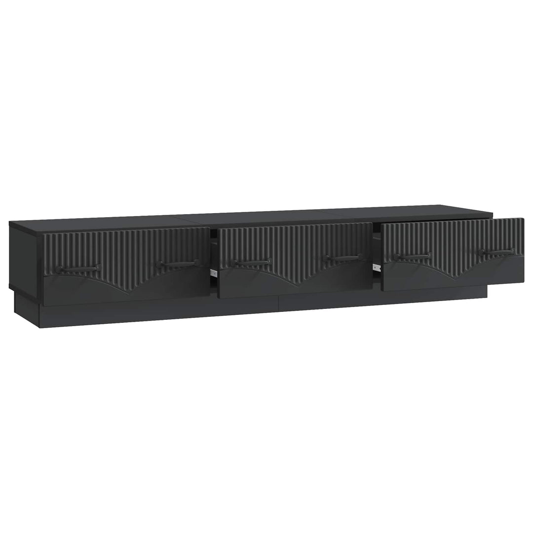 TV-skab med skuffe Sort 147 x 34,5 x 27 cm Konstrueret træ