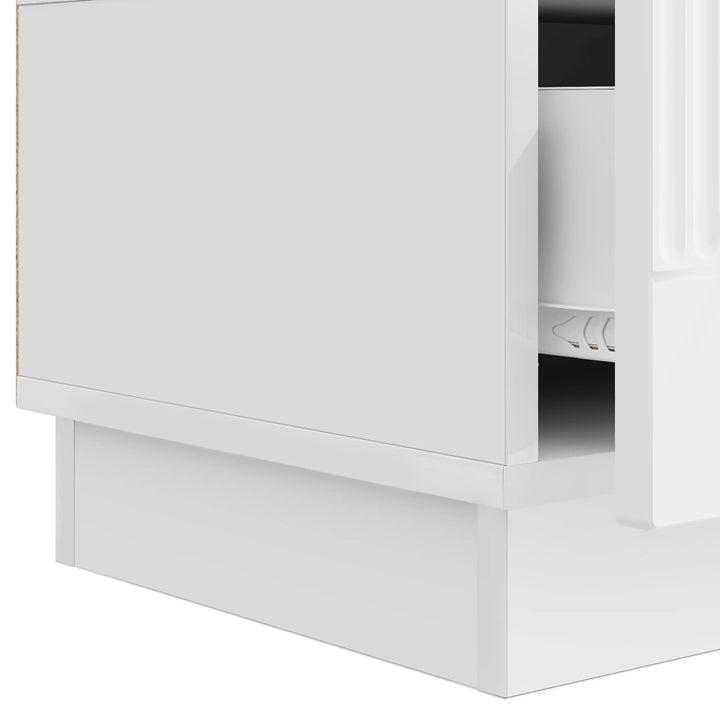 TV-skab Hvid højglans 147 x 34,5 x 27 cm Konstrueret træ