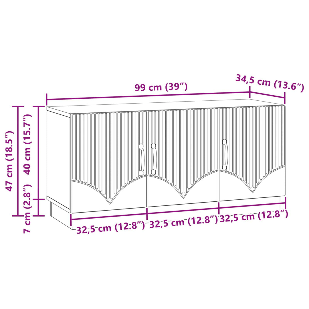TV-skab Sort 99 x 34,5 x 47 cm Konstrueret træ