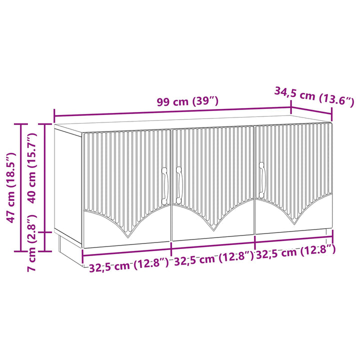 TV-skab Sort 99 x 34,5 x 47 cm Konstrueret træ