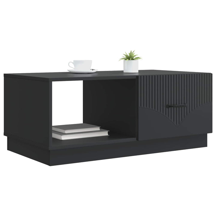 Sofabord Sort 90 x 50 x 37 cm Konstrueret træ