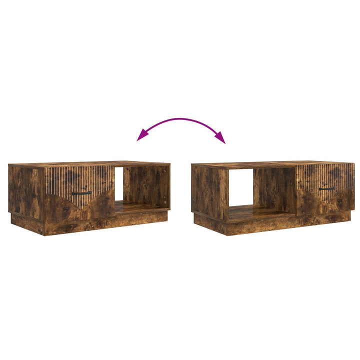 Sofabord Røget eg 90 x 50 x 37 cm Konstrueret træ