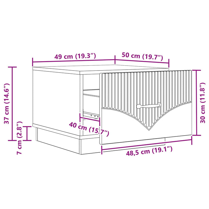Sofabord Røget eg 49 x 50 x 37 cm Konstrueret træ