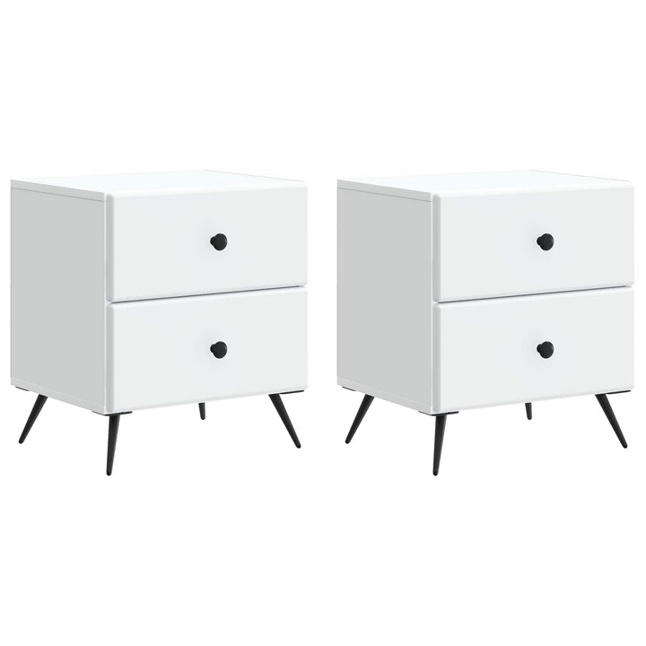 Natskab 2 pcs Hvid 43 x 34,5 x 47,5 cm Konstrueret træ