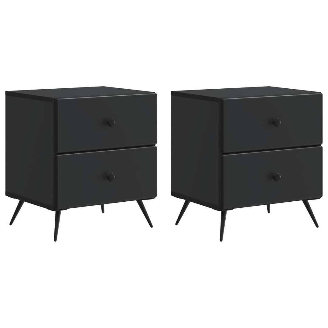 Natskab 2 pcs Sort 43 x 34,5 x 47,5 cm Konstrueret træ