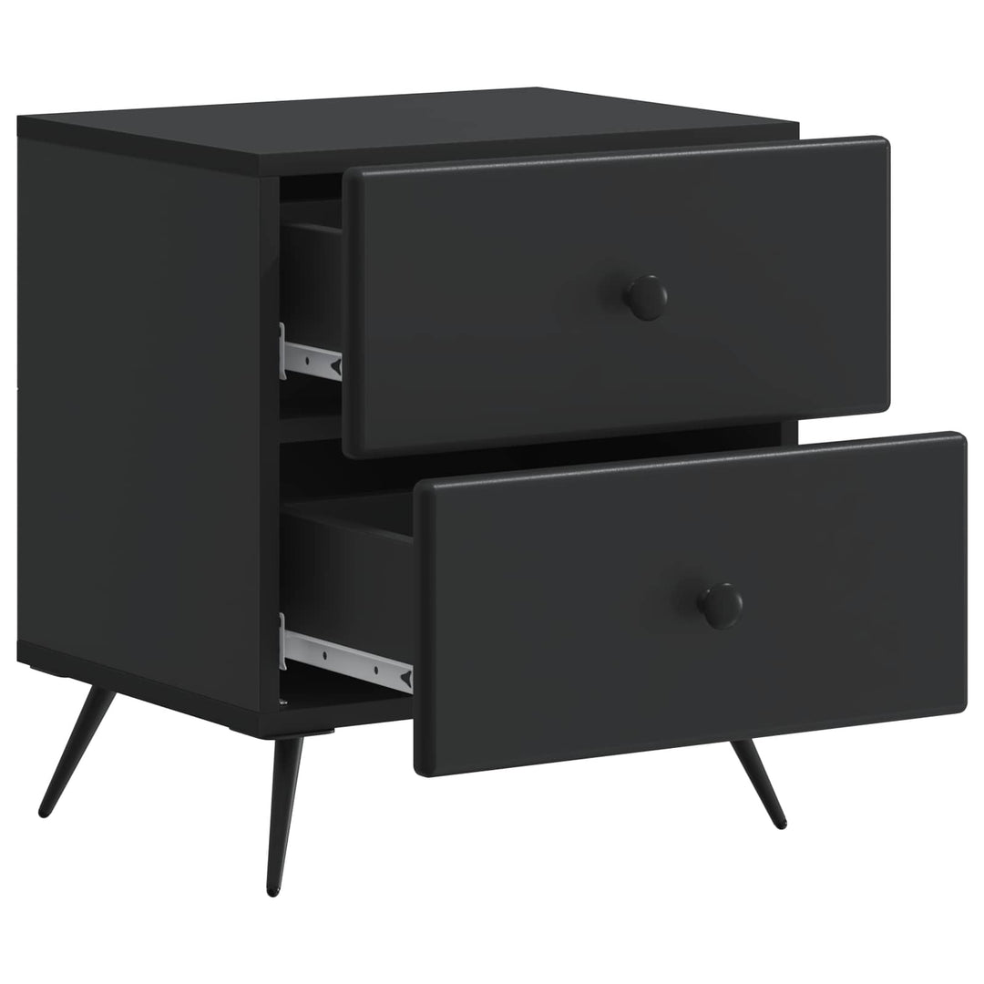 Natskab 2 pcs Sort 43 x 34,5 x 47,5 cm Konstrueret træ