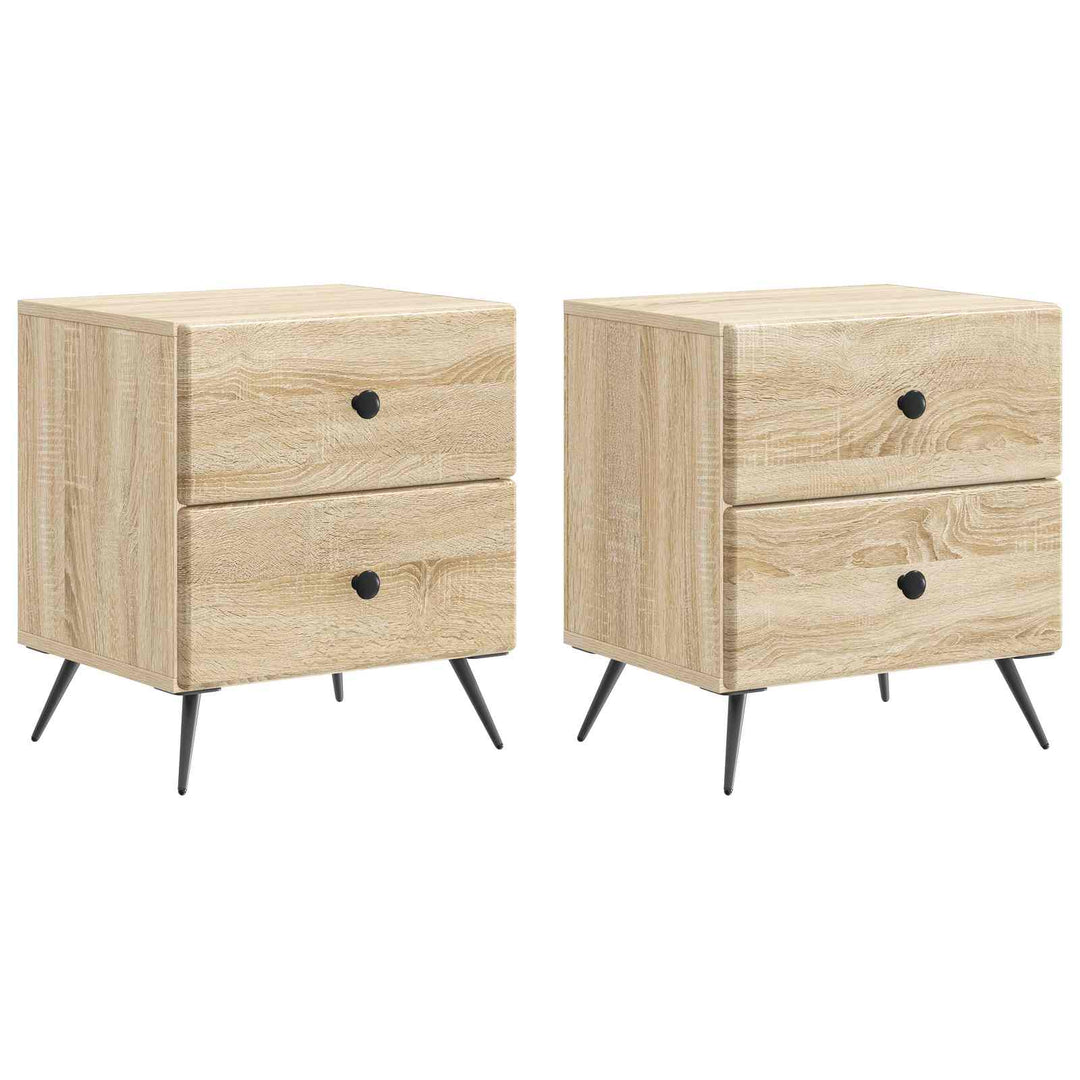 Natskab 2 pcs Sonoma-eg 43 x 34,5 x 47,5 cm Konstrueret træ