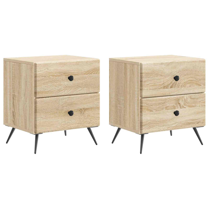Natskab 2 pcs Sonoma-eg 43 x 34,5 x 47,5 cm Konstrueret træ