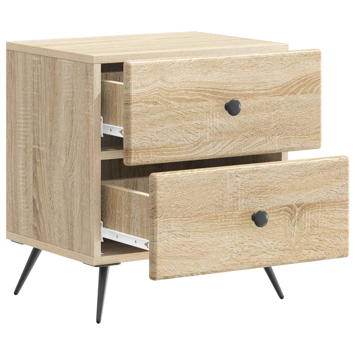 Natskab 2 pcs Sonoma-eg 43 x 34,5 x 47,5 cm Konstrueret træ
