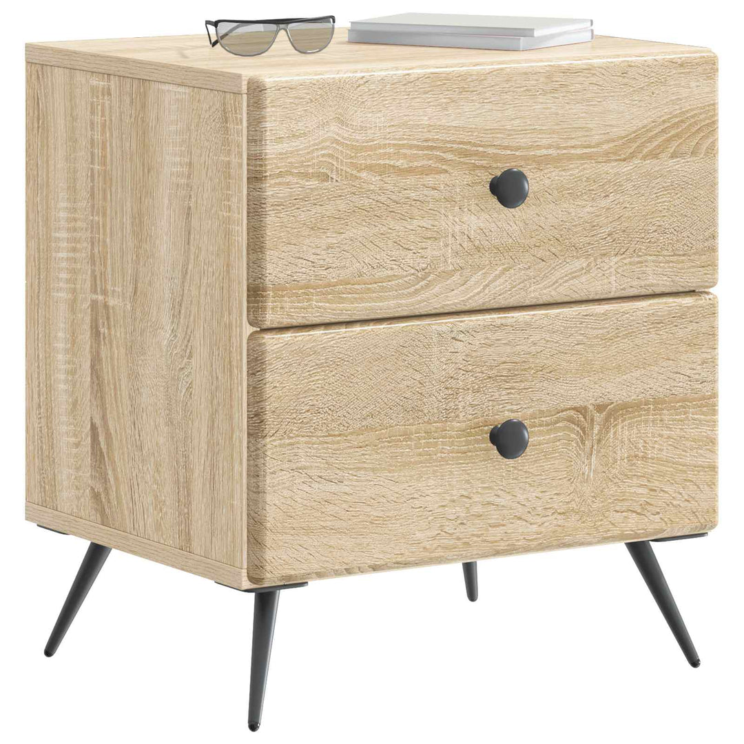 Natskab 2 pcs Sonoma-eg 43 x 34,5 x 47,5 cm Konstrueret træ