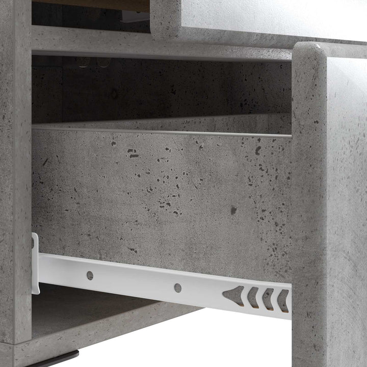 Natskab 2 pcs Betongrå 43 x 34,5 x 47,5 cm Konstrueret træ