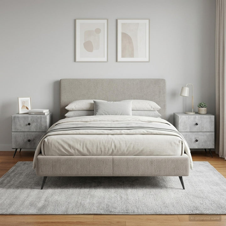Natskab 2 pcs Betongrå 43 x 34,5 x 47,5 cm Konstrueret træ