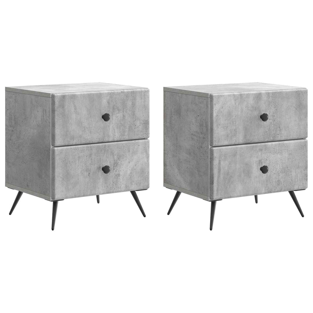 Natskab 2 pcs Betongrå 43 x 34,5 x 47,5 cm Konstrueret træ