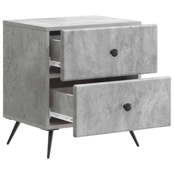 Natskab 2 pcs Betongrå 43 x 34,5 x 47,5 cm Konstrueret træ