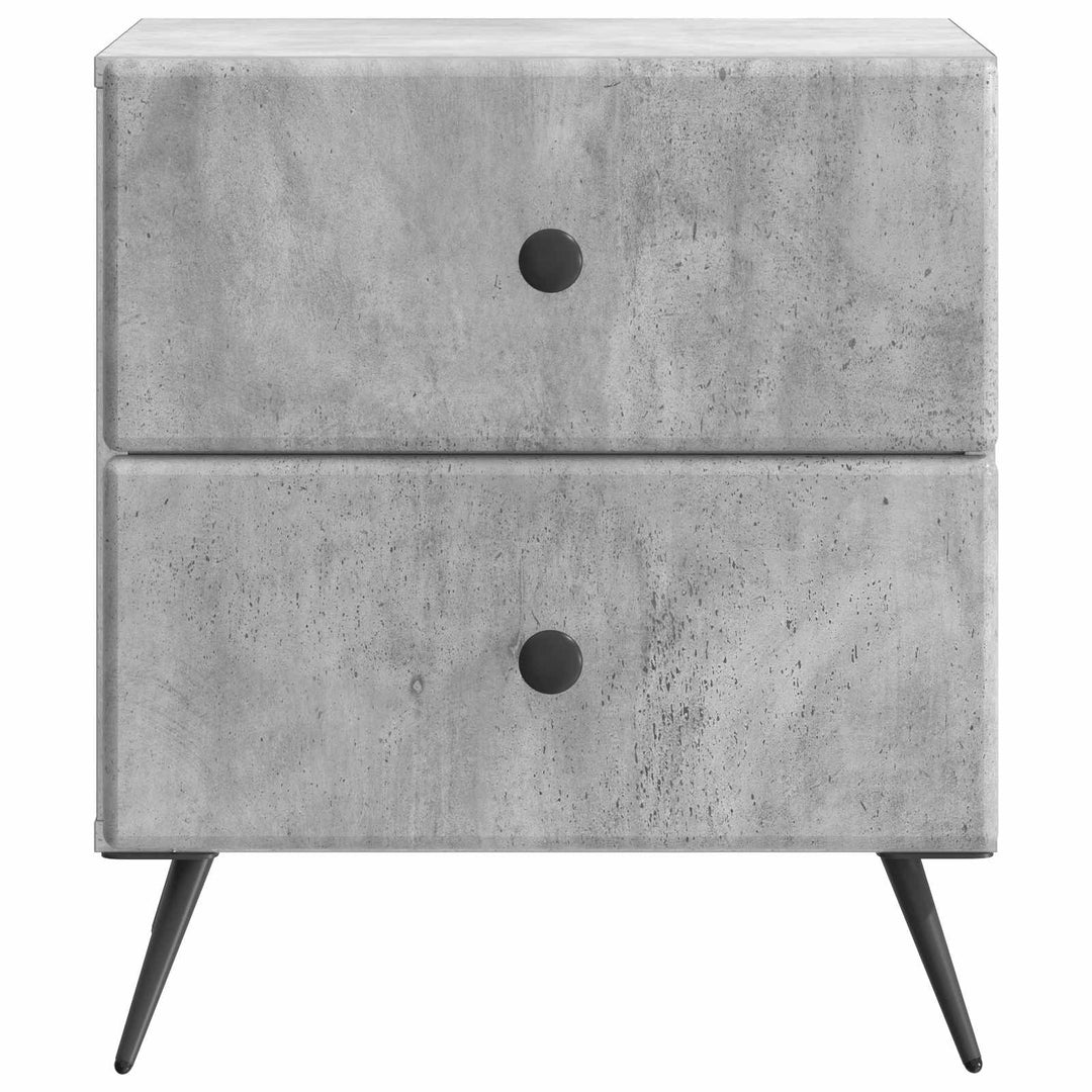 Natskab 2 pcs Betongrå 43 x 34,5 x 47,5 cm Konstrueret træ