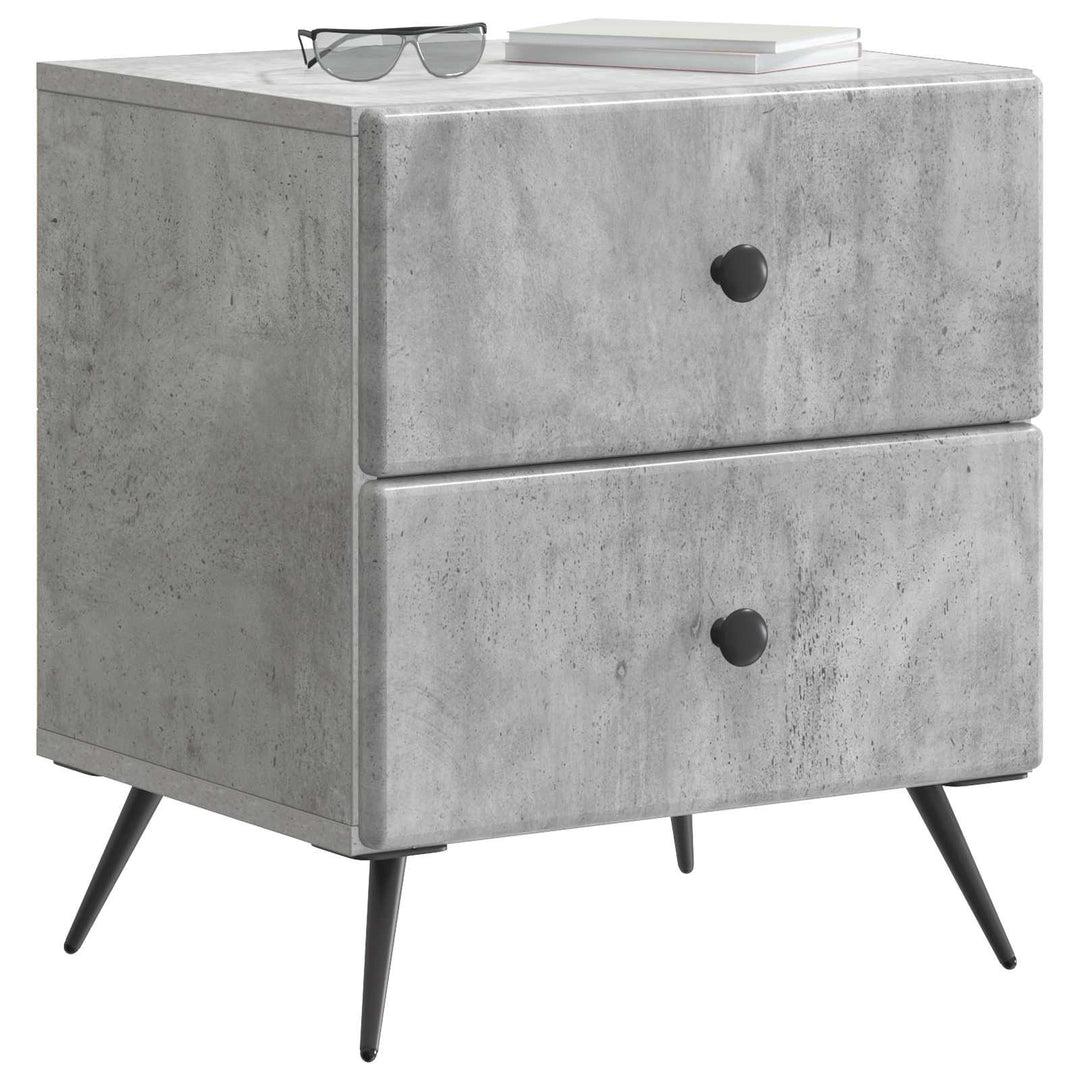 Natskab 2 pcs Betongrå 43 x 34,5 x 47,5 cm Konstrueret træ