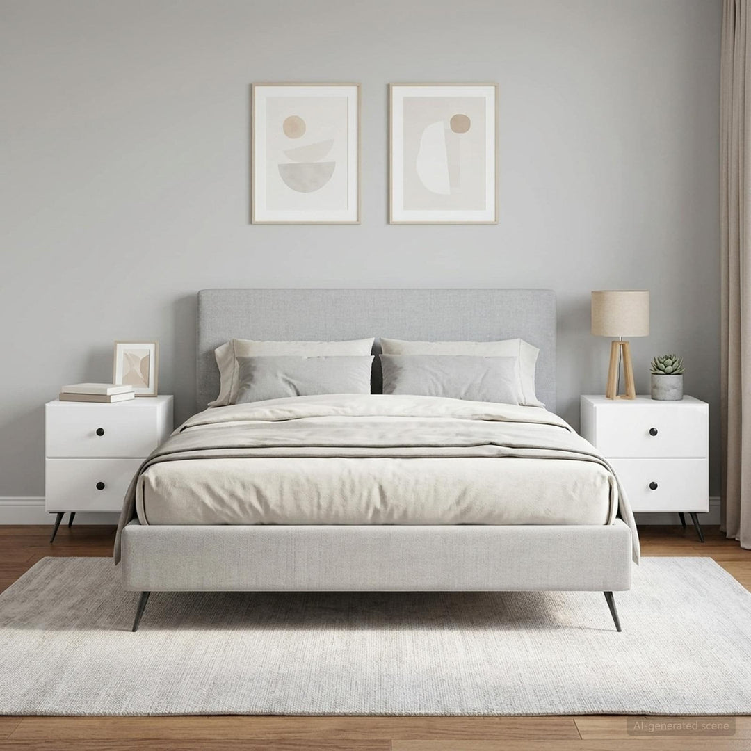 Natskab 2 pcs Hvid højglans 43 x 34,5 x 47,5 cm Konstrueret træ