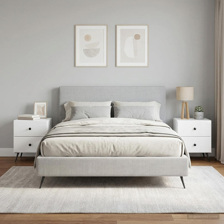 Natskab 2 pcs Hvid højglans 43 x 34,5 x 47,5 cm Konstrueret træ
