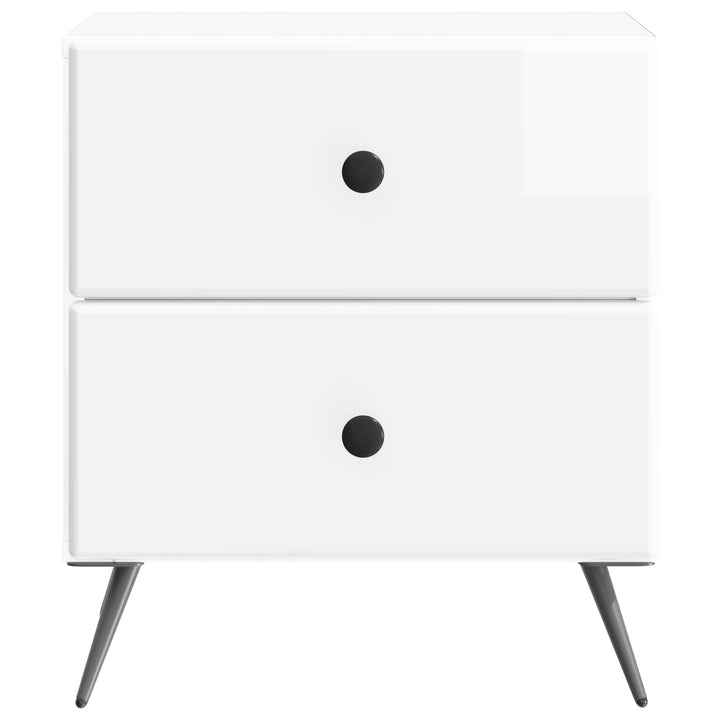 Natskab 2 pcs Hvid højglans 43 x 34,5 x 47,5 cm Konstrueret træ