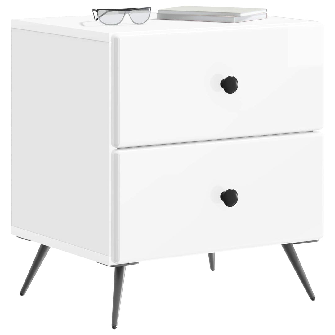 Natskab 2 pcs Hvid højglans 43 x 34,5 x 47,5 cm Konstrueret træ
