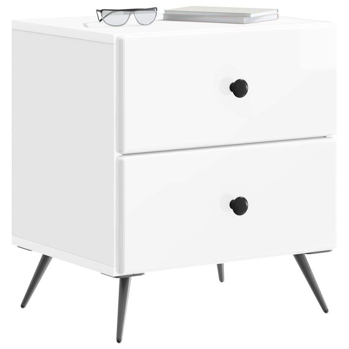 Natskab 2 pcs Hvid højglans 43 x 34,5 x 47,5 cm Konstrueret træ