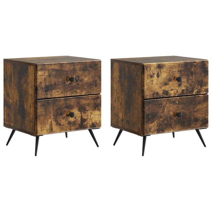 Natskab 2 pcs Røget eg 43 x 34,5 x 47,5 cm Konstrueret træ