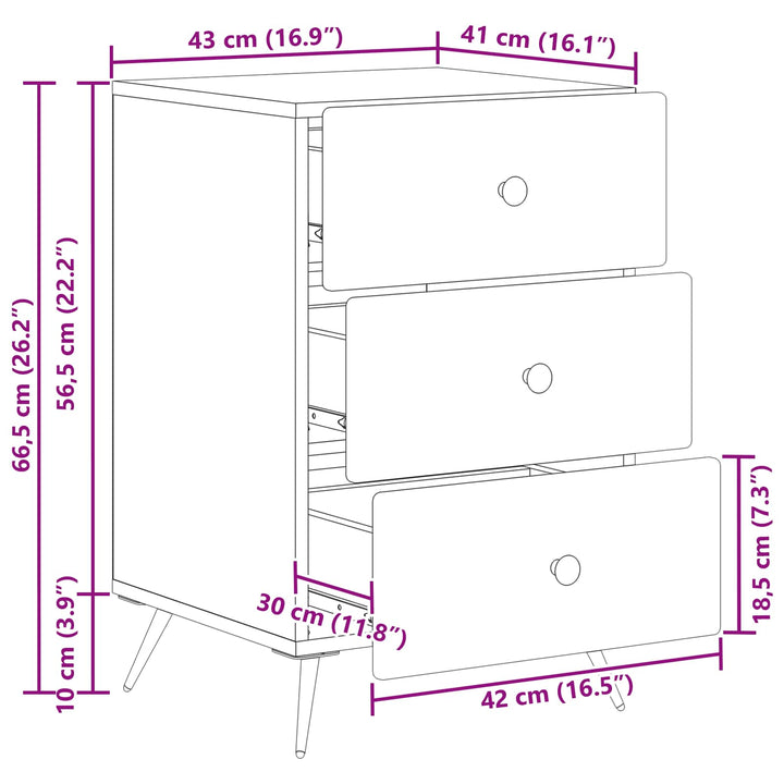 Natskab Røget eg 43 x 41 x 66,5 cm Konstrueret træ