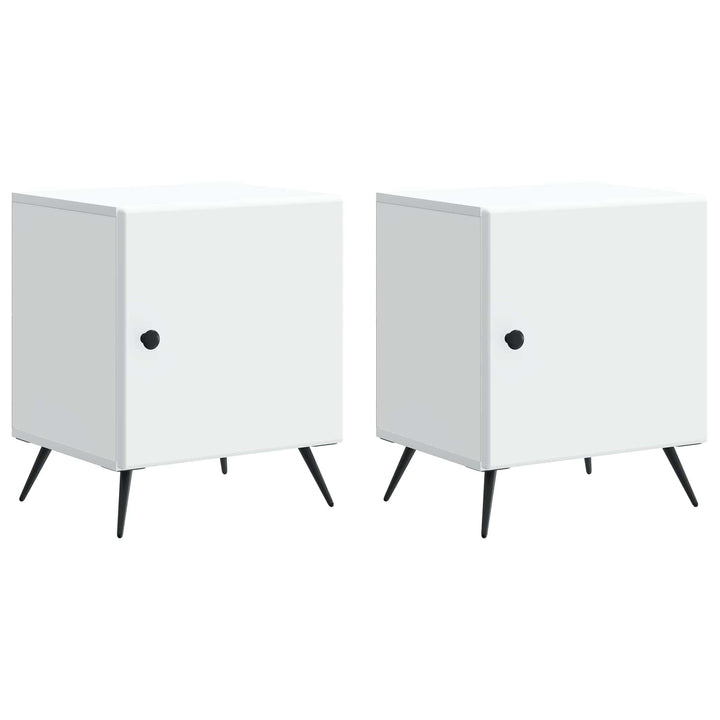 Natskab 2 pcs Hvid 43 x 34,5 x 50 cm Konstrueret træ