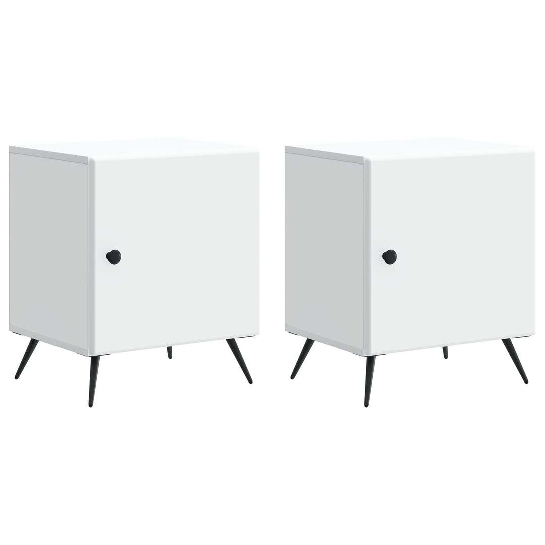 Natskab 2 pcs Hvid 43 x 34,5 x 50 cm Konstrueret træ