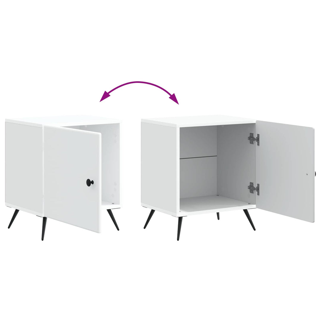 Natskab 2 pcs Hvid 43 x 34,5 x 50 cm Konstrueret træ