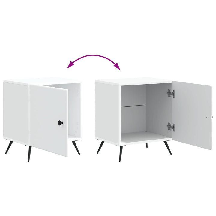 Natskab 2 pcs Hvid 43 x 34,5 x 50 cm Konstrueret træ