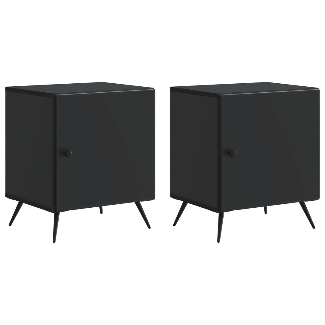 Natskab 2 pcs Sort 43 x 34,5 x 50 cm Konstrueret træ