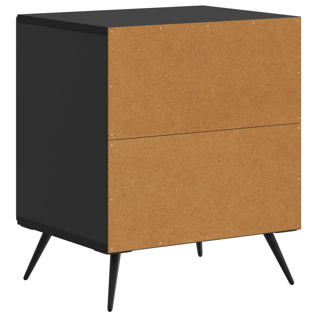 Natskab 2 pcs Sort 43 x 34,5 x 50 cm Konstrueret træ