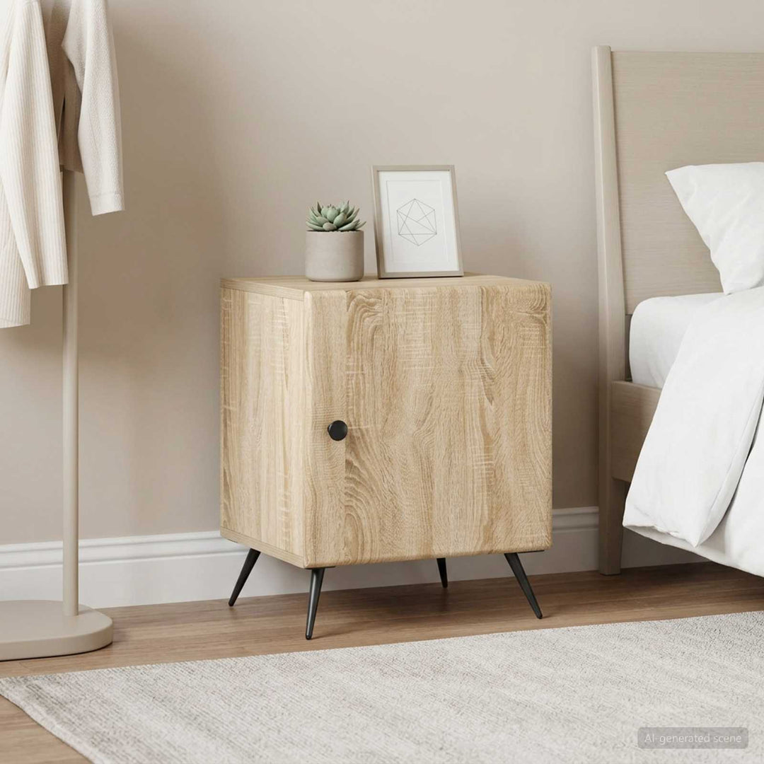 Natskab 2 pcs Sonoma-eg 43 x 34,5 x 50 cm Konstrueret træ
