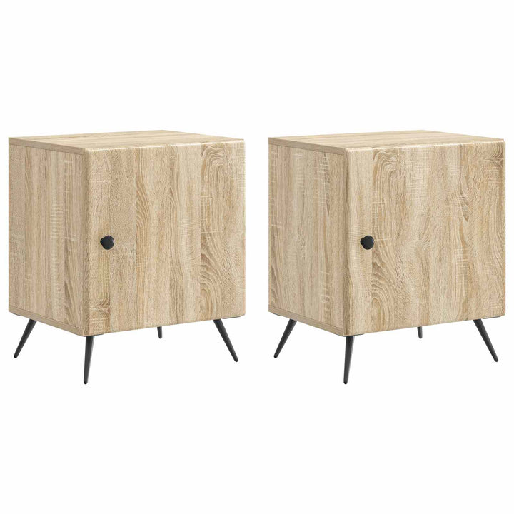 Natskab 2 pcs Sonoma-eg 43 x 34,5 x 50 cm Konstrueret træ
