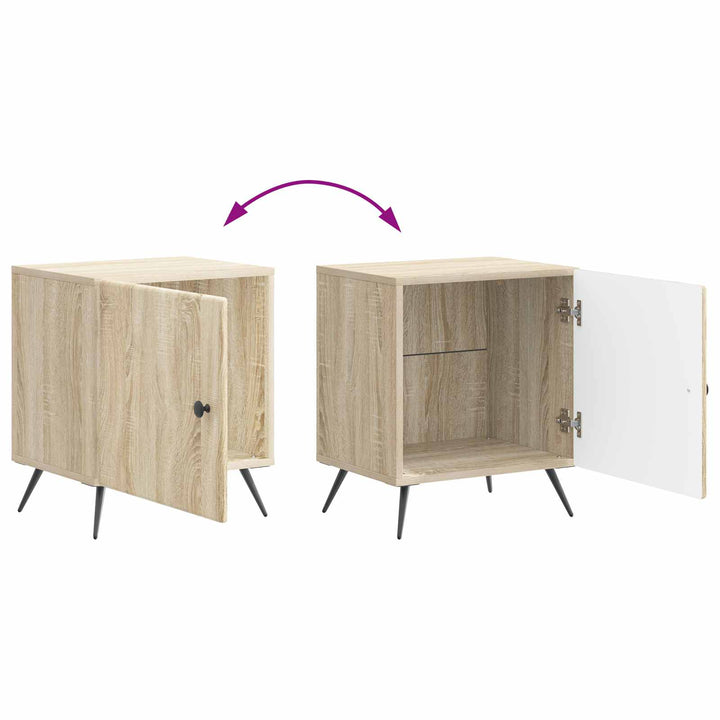 Natskab 2 pcs Sonoma-eg 43 x 34,5 x 50 cm Konstrueret træ
